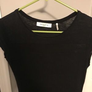 Sandro black linen dress